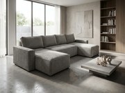 Svetlosivá sedacia súprava do U SMART COSARO 295x140 cm