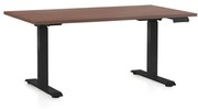 Výškovo nastaviteľný stôl OfficeTech C, 120 x 80 cm, čierna podnož, orech
