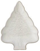 Bloomingville Kameninový servírovací tanier WINTER 22cm vianočný stromček prírodný