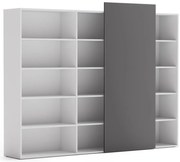 PLAN Skriňa vysoká otvorená dlhá BLOCK White, 2390 x 400 x 1748, grafitová