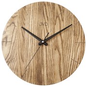 Drevené nástenné hodiny JVD NS22011/78 s vyrezávanými indexmi, 35 cm