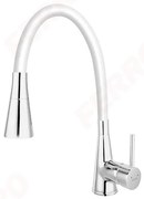 Ferro Zumba II, drezová stojanková batéria s elastickým ramenom, biela/chrómová, BZA42W