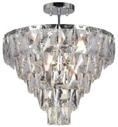 Luster na tyči CHELSEA 6xE14/40W/230V pr. 50 cm lesklý chróm