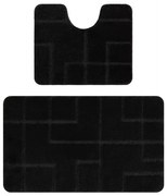 Sada kúpeľňových koberčekov SUPREME LINES línie, čierna