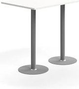 Barový stôl VERTICUS, 1400x800x1100 mm, biela/strieborná