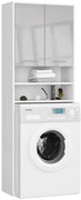 Kúpeľňová skrinka nad práčku FIN 2D biela / metalická, lesk