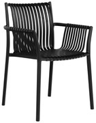 Čierne plastové záhradné stoličky v súprave 2 ks Tulsa – House Nordic