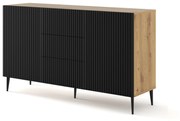 Komoda Rawy 2d3s 2 (dub artisan + čierna). Akcia -20%. Vlastná spoľahlivá doprava až k Vám domov. 1061125