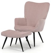 Autronic BONTEC Relaxačné kreslo, modrá, menčestrová látka, AK-L7285 BLUE6 Farba: Ružová