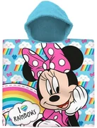 Dievčenské plážové pončo - osuška s kapucňou Minnie Mouse s dúhou - Disney - 60 x 120 cm