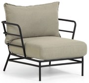 Béžové záhradné kreslo s kovovou konštrukciou Kave Home Mareluz