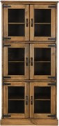 3-dielna rustikálna vitrína so 6 dvierkami, 90x40x190 cm