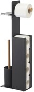Spirella Stojan na toaletný papier so štetkou a držiakom Yoni 67 x 22 x 12 cm, čierna