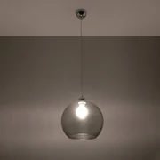 Závesné svietidlo Ball, 1x grafitové sklenené tienidlo