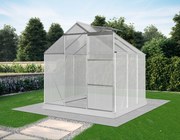 Skleník so základňou BestBerg SBP-4 / 3,6 m² / 190 x 190 x 201 cm / strieborná