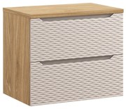 Závěsná skříňka Ocean s deskou 70 cm béžová/dub olejovaný