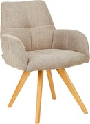 XXXLutz STOLIČKA S PODRÚČKAMI, tkaná textília, taupe Linea Natura - Stoličky - 002315000801