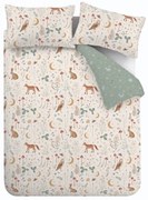 Predĺžené zeleno-béžové obliečky na dvojlôžko 230x220 cm Enchanted Twilight – Catherine Lansfield