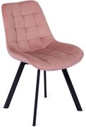 Jedálenská stolička RICK so zamatovým poťahom, ružová