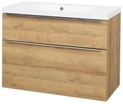 Mereo Mereo, Mailo, kúpeľňová skrinka s umývadlom z liateho mramoru 101 cm, chrómové madlo, MER-CN522M