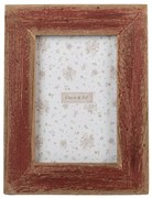Červený antik drevený fotorámik - 16 * 2 * 21 cm / 10 * 15 cm
