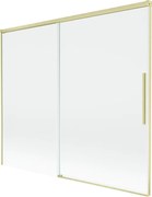 Mexen Rox, 2-krídlová posuvná vaňová zástena 180 x 150 cm, 8mm číre sklo, zlatý matný profil, 8C9-180-001-55-00