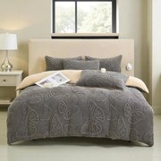 Jemné mikroplyš obliečky Homa EXCLUSIVE BROWNGREY 7-dielna sada 140x200 cm