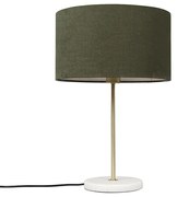 Mosadzná stolová lampa so zeleným tienidlom 35 cm - Kaso