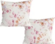 Sada 2 ks dekoračných obliečok na vankúš z mikrovlákna FLORANY 45x45 cm, biela