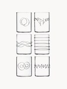 Ručne vyrobené poháre z borosilikátového skla Deco' Clear, 6 ks