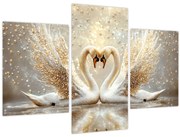 Obraz - Zlaté labute (90x60 cm)