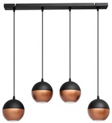 LED Luster na lanku MIDWAY 4xGU10/4,8W/230V čierna/medená