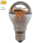 Diolamp LED Filament zrkadlová žiarovka A60 8W/230V/E27/2700K/900Lm/180°/DIM strieborný vrchlík