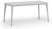 Rokovací kancelársky stôl PRIMO OMEGA, 160x80 cm, sivá podnož, biela