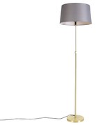 Stojacia lampa zlatá / mosadz s ľanovým odtieňom sivá 45 cm - Parte