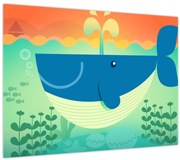 Obraz - Veselá veľryba v mori (70x50 cm)
