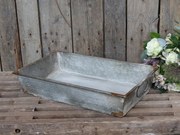 Plechový zinkový podnos s uchami Willy - 50*30*10 cm