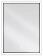 Mexen Erma kúpeľňové zrkadlo s podsvietením 60 x 80 cm, LED 6000K, ochrana proti zahmleniu, čierny rám - 9814-060-080-611-70