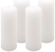 Biela parafínová sviečka rustikálna 20 cm, 90 h, sada 4 ks