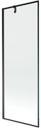 Mexen Next, vaňová zástena 1-krídlová 70 x 150 cm, fixné krídlo, 6 mm číre sklo s čiernym vzorom, čierny profil, 895-070-000-00-70-70