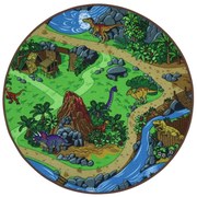 Vopi, Detský kusový koberec Dino kruh, 120x120 (priemer) kruh, viacfarebná, detská izba