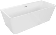 Mexen Volta, voľne stojaca nástenna vaňa 150 x 75 cm, biela, chrómový prepad, 51131507500-01