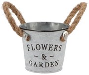 Plechový kvetináč s jutovými ušami Flowers & Garden - Ø 10*9 cm