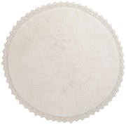 Krémovobiely ručne vyrobený bavlnený koberec Nattiot Perla, ø 110 cm