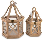 Sada 2 ks luceren LOKKE Hexagon XL+L hnědá