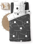 Biele/tmavosivé obliečky na jednolôžko z mikrovlákna 140x200 cm Sonate – douceur d'intérieur