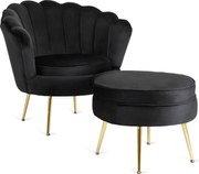 PROXIMA.store - Elegantné čalúnené kreslo GRAND FARBA: čierna