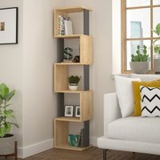 Knižnica Houseland Piri dub prírodná/antracitová