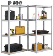 Kovový regál Easy 2 ks 160x80x40 cm, 4 police, nosnosť 640kg