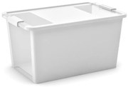 Biely plastový úložný box s vekom 55x35x28 cm Bi-Box L – KIS